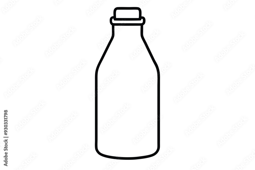 Farm Milk bottle line art vector illustration Farm Milk bottle line art vector illustration