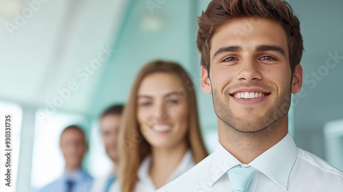 Smiling people at business meeting 