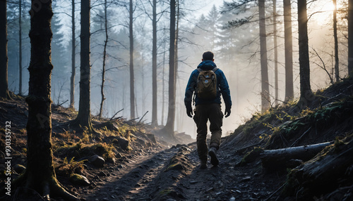 Forest Lost in Foggy Winter: The Voyager's Sojourn Enveloped in Landslide