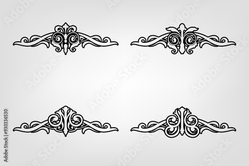 Classic Vintage Baroque Victorian Frames Separator Elements Classic Wedding Invitation