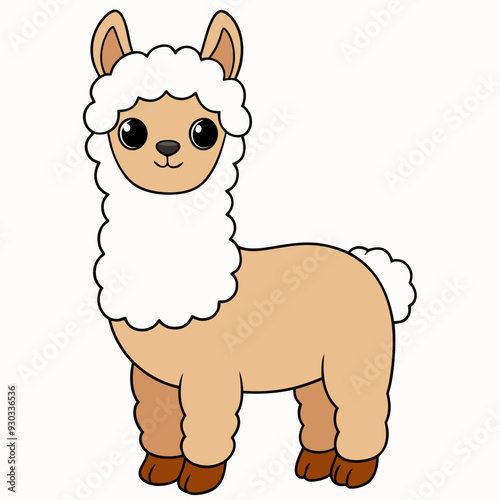 Alpaca art vector illustration