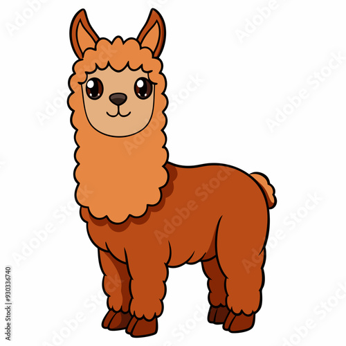 Alpaca art vector illustration