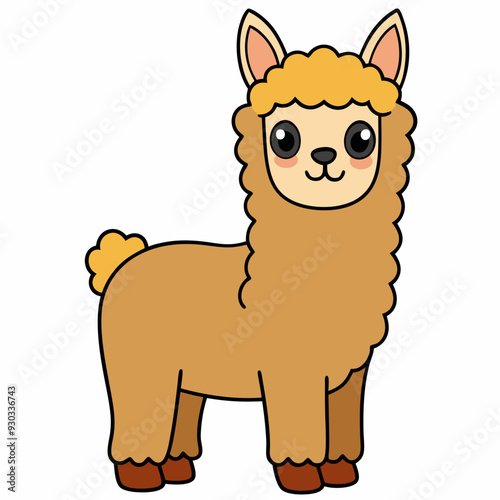 Alpaca art vector illustration