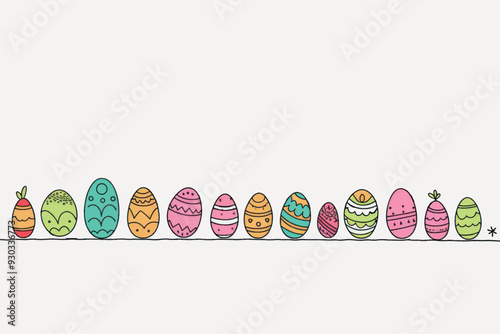 Colorful decorated Easter eggs illustration