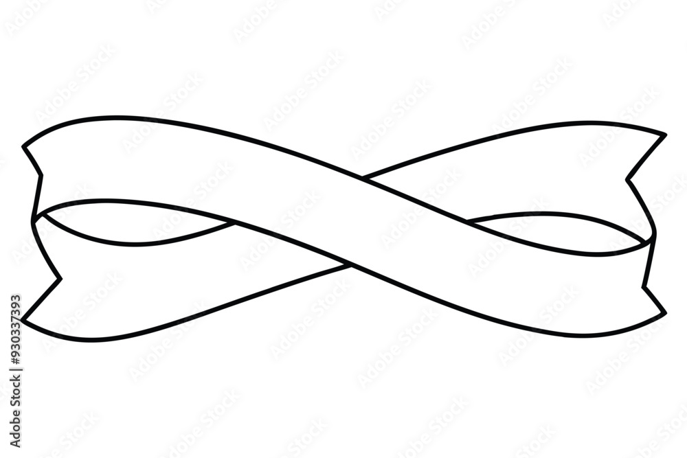 Ribbons line art vector illustration Ribbons line art vector illustration