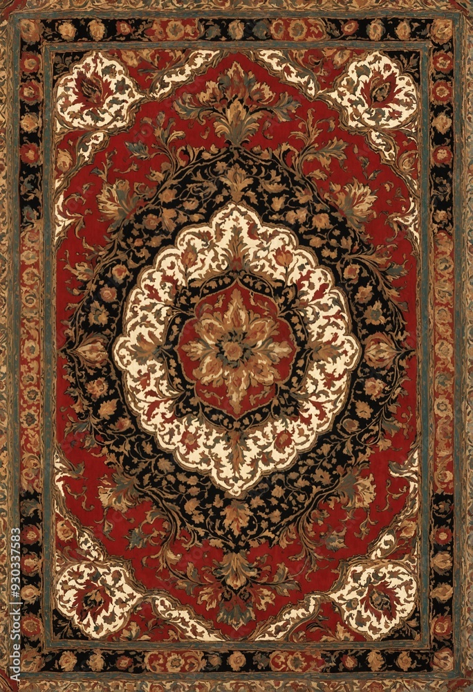 Red carpet with floral patterns Red carpet with floral patterns