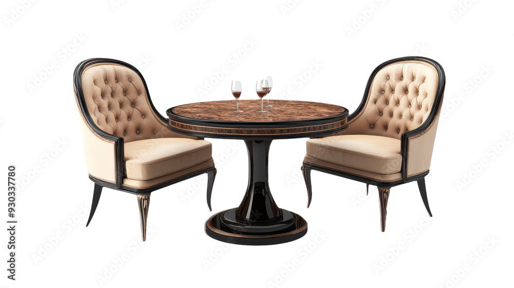 Luxury Dining Furniture Set with Chairs and Table isolated on transparent background, PNG file, Graphic resources Luxury Dining Furniture Set with Chairs and Table isolated on transparent background, PNG file, Graphic resources