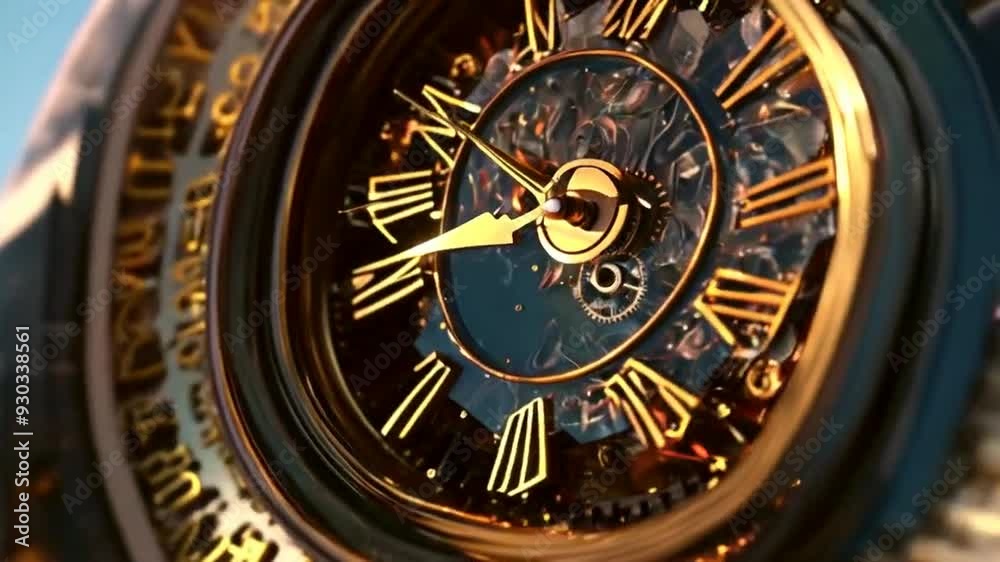Close-up of an Antique Clock Face with Roman Numerals Close-up of an Antique Clock Face with Roman Numerals