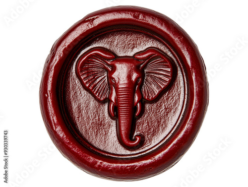 Wax seal embossed with elephant's head