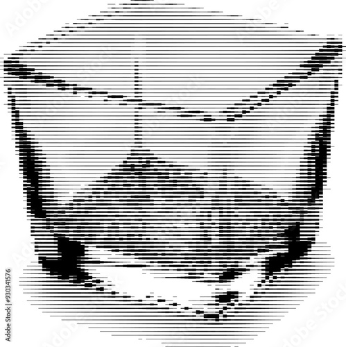 Monochrome line-art of a symmetrical object, possibly a container.