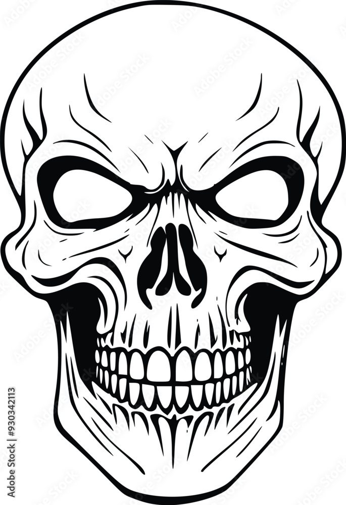 Fototapeta premium skull silhouette vector face