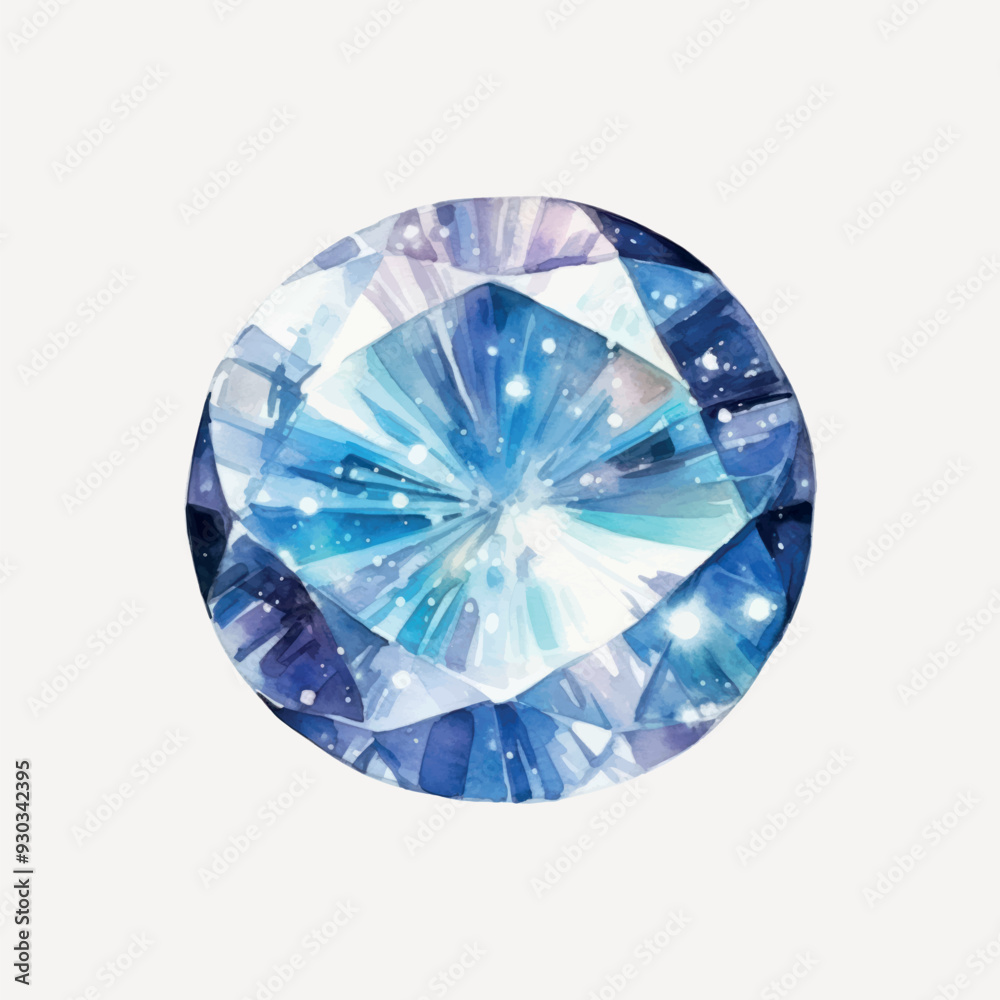 Sparkling blue diamond illustration Sparkling blue diamond illustration