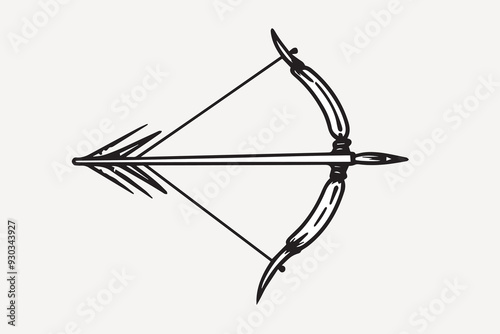 Vintage archery bow and arrow
