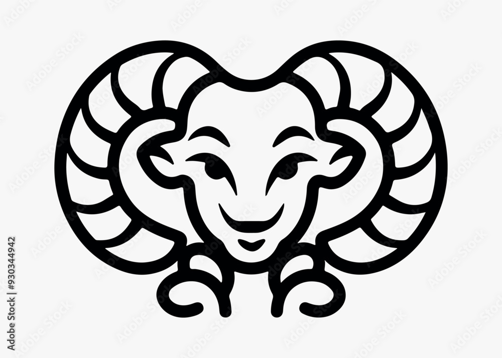 Fototapeta premium Bold ram head logo