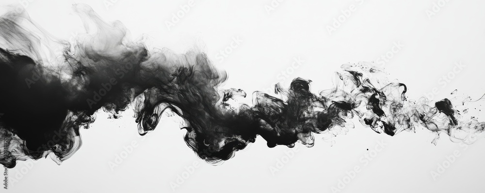 Abstract black ink cloud in water on Abstract black ink cloud in water on