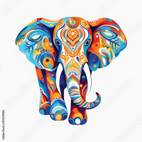 Colorful artistic elephant illustration