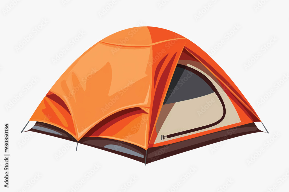 Orange camping tent illustration Orange camping tent illustration