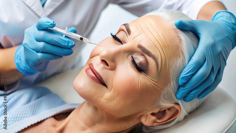 A close-up shot of a healthcare professional administering facial filler injections to a patient's forehead, highlighting the subtle rejuvenation of fine lines and wrinkles. A close-up shot of a healthcare professional administering facial filler injections to a patient's forehead, highlighting the subtle rejuvenation of fine lines and wrinkles.