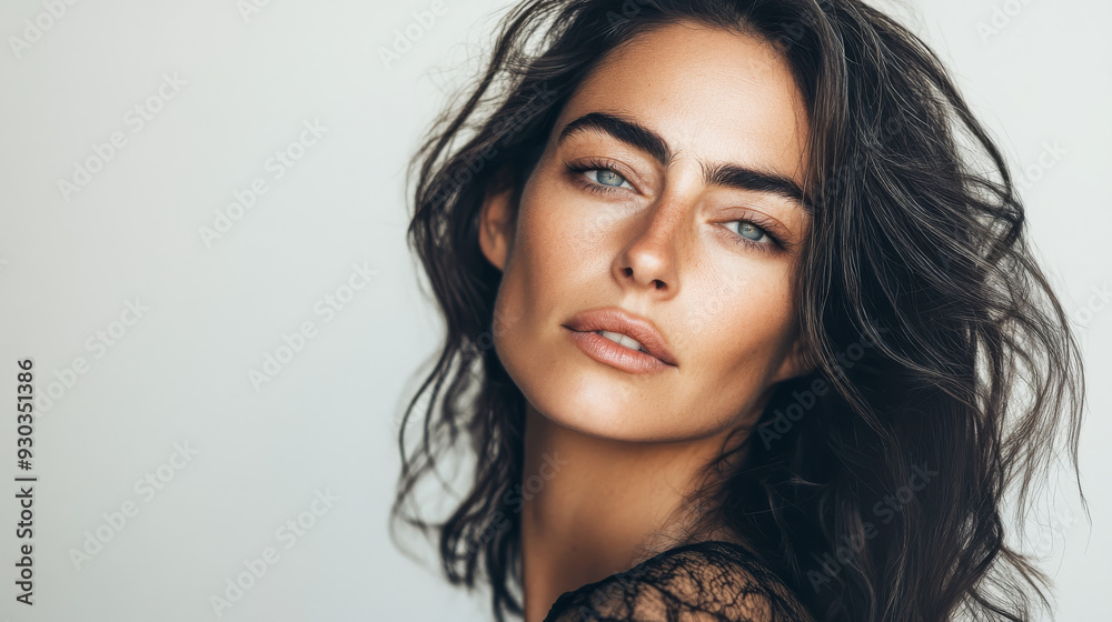 Tall and Graceful Woman with Determined Blue Eyes in Stylish Attire Tall and Graceful Woman with Determined Blue Eyes in Stylish Attire