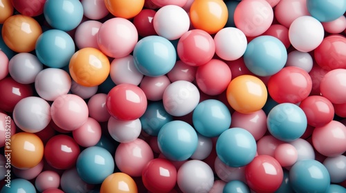 This vibrant image displays a random pile of colorful plastic balls, showcasing a playful and lively assortment, perfect for themes related to fun or childhood nostalgia.