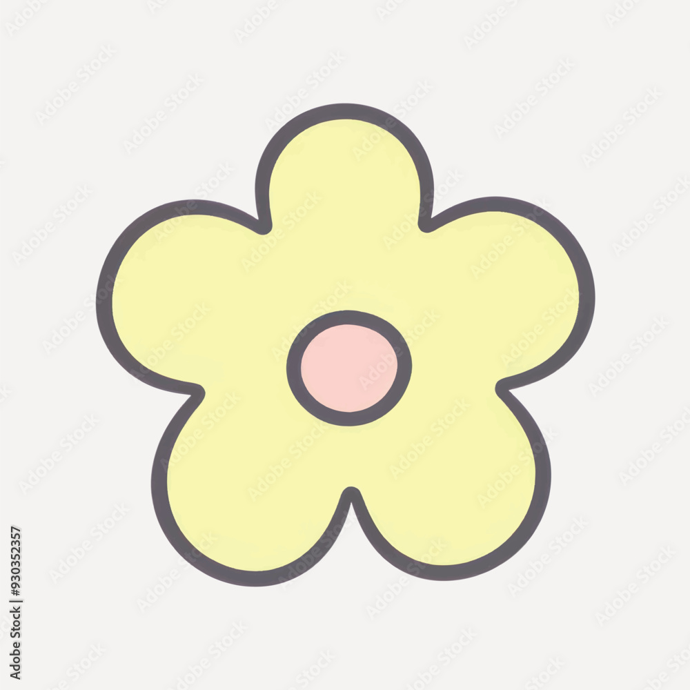 Simple pastel flower illustration Simple pastel flower illustration