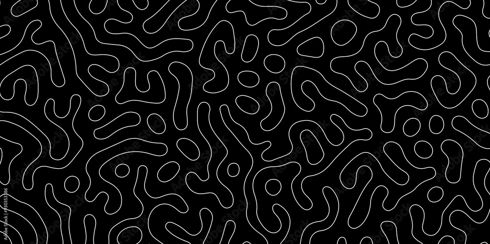 Abstract seamless turing pattern minimal organic geometric black background. white stock line abstract pattern Transparent monochrome striped texture, seamless pattern, modern stylish texture.