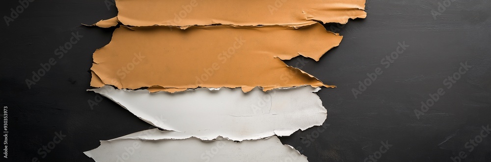 Abstract Layered Textures: A minimalist and artistic exploration of color and form. Three layers of textured paint, in shades of white, brown, and orange Abstract Layered Textures: A minimalist and artistic exploration of color and form. Three layers of textured paint, in shades of white, brown, and orange