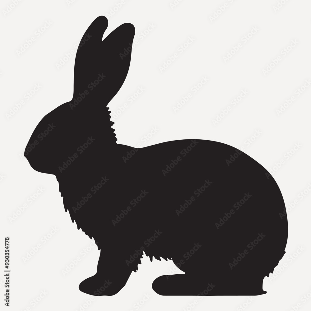 Naklejka premium Silhouette rabbit profile illustration