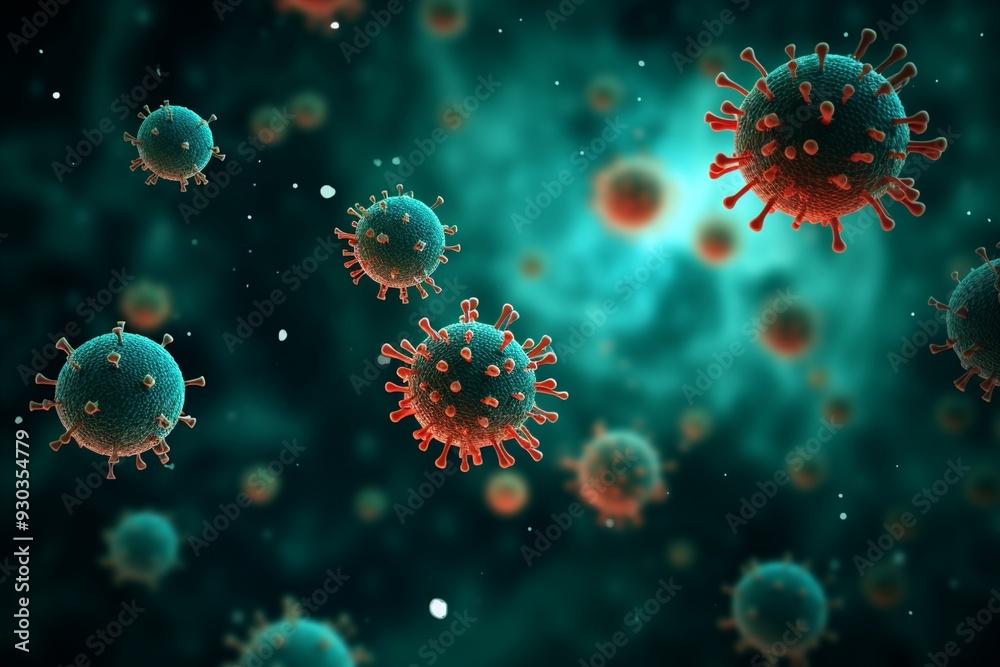 photo virus cells and floating particles photo virus cells and floating particles