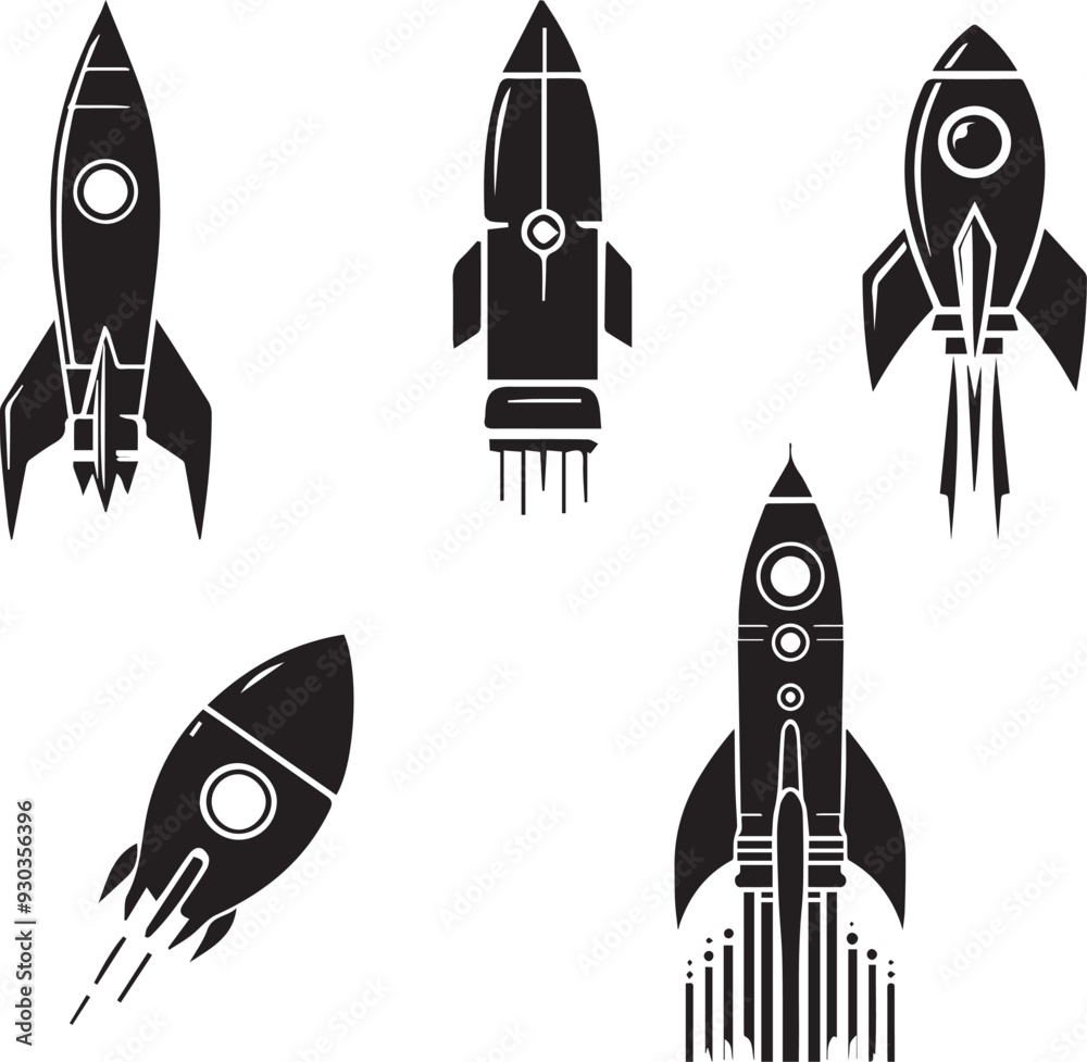 rocket in space vector illustration