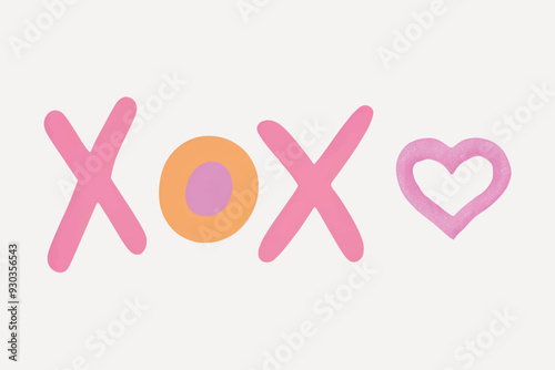 Colorful XOXO heart design