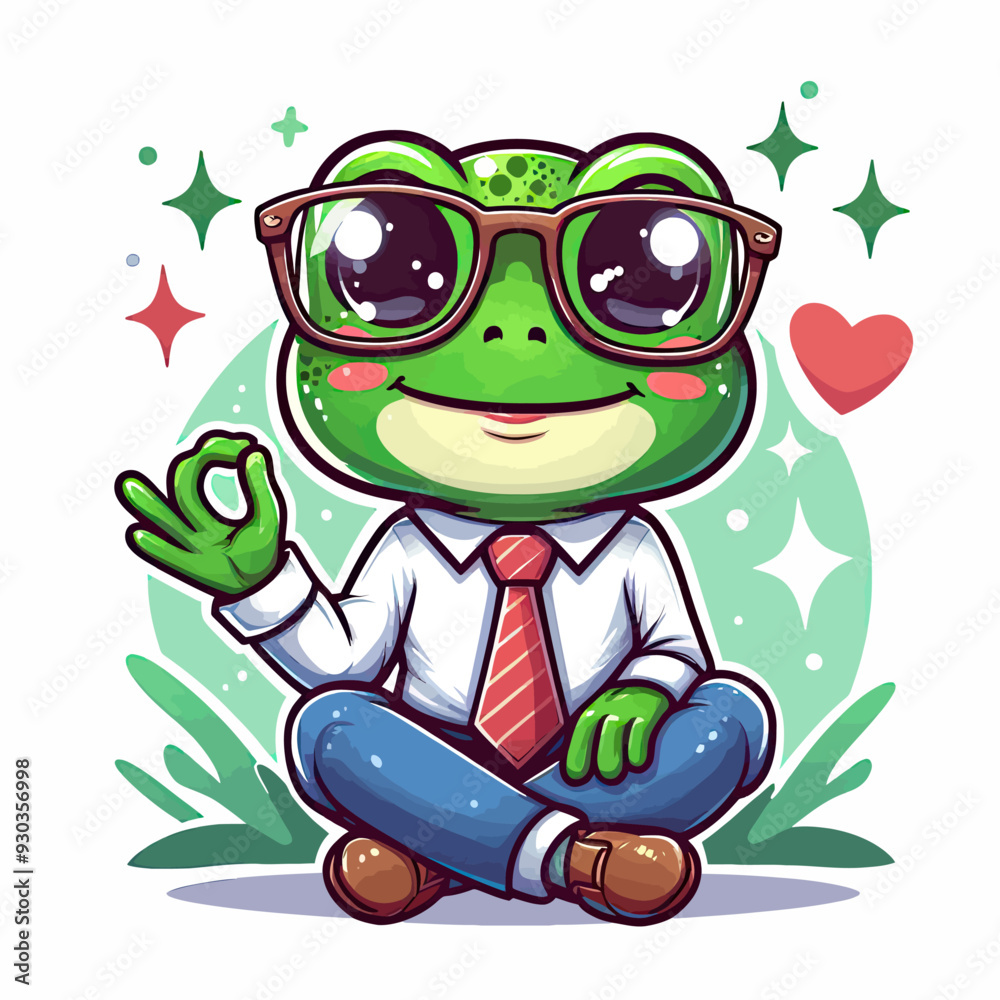 frog with glass vector frog with glass vector