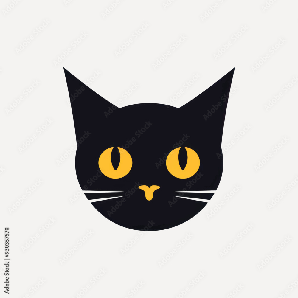 Minimalist black cat illustration