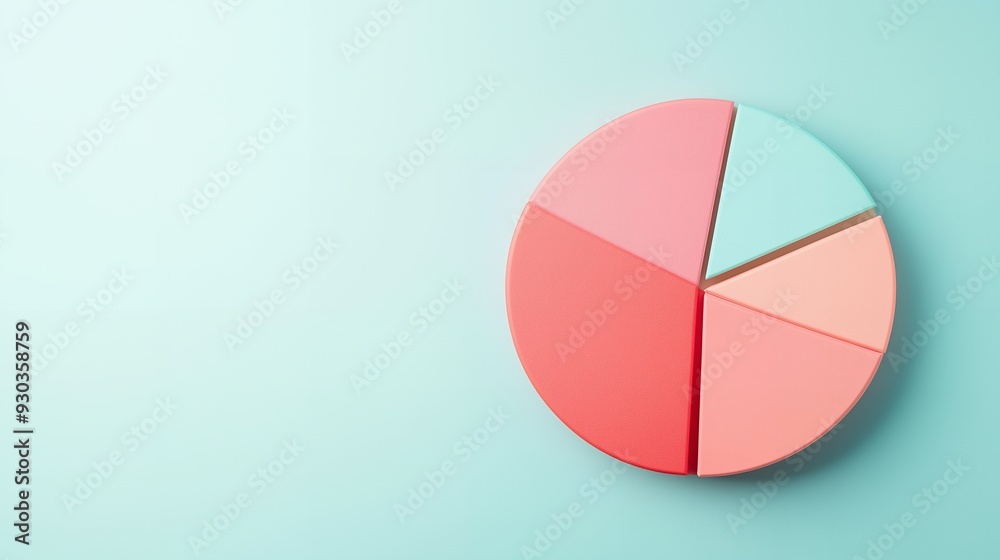 Obraz premium A colorful pie chart with segmented sections on a light background.