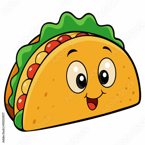 Cartoon taco art vector illustration photo