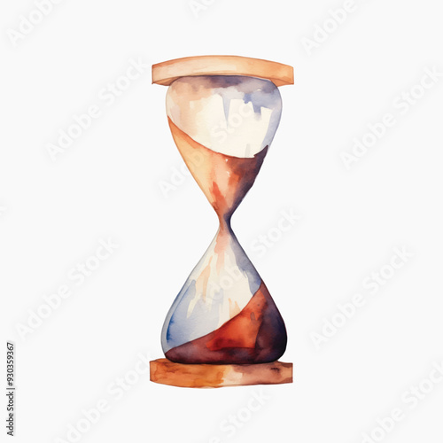 Watercolor hourglass art piece