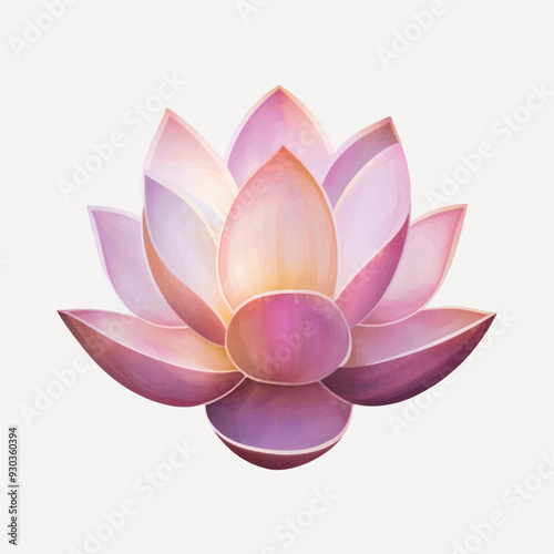 Elegant watercolor lotus flower