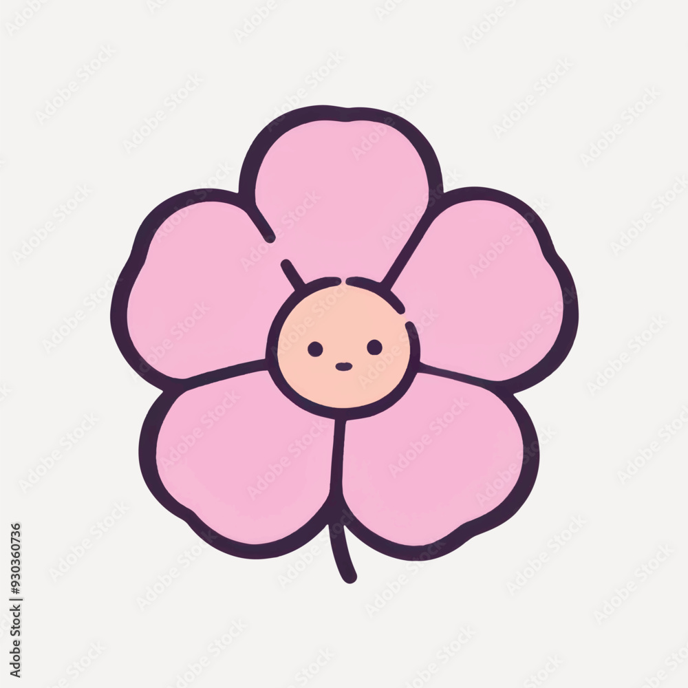 Fototapeta premium Cute pink flower illustration
