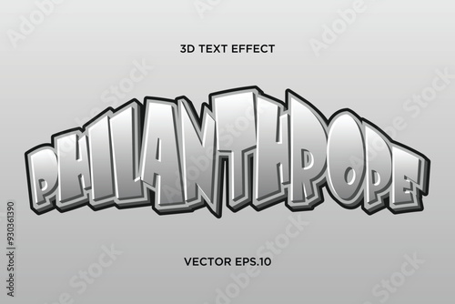 "Philanthrope" creative 3d text effect design