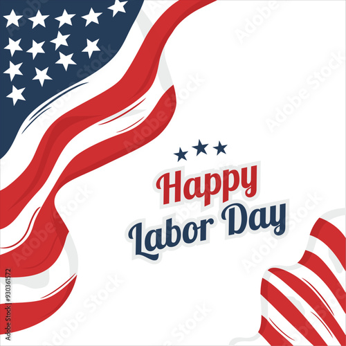 Labor Day bold typography vector illustration. Editable text to celebrate USA Labor day. Happy Labor day logo sticker poster banner greeting card.