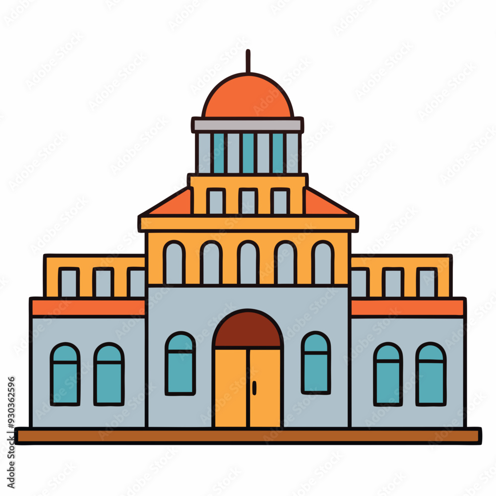 custom made wallpaper toronto digitalClipart depicting a building art vector illustration