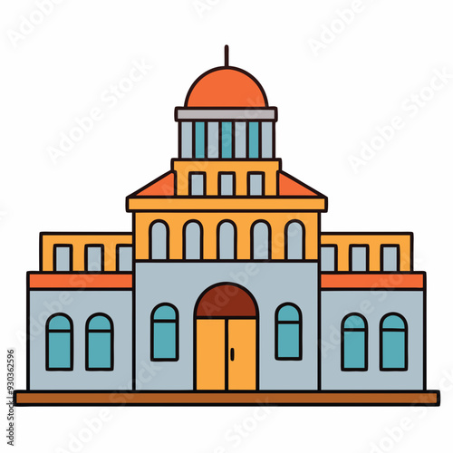 Wallpaper Mural Clipart depicting a building art vector illustration Torontodigital.ca