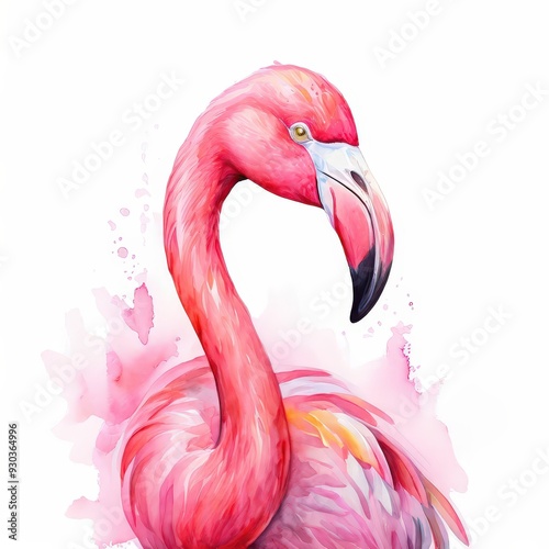 the AI Image Generator, A pink flamingo, stylized and artistic depiction, exotic bird in nature
