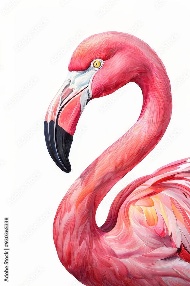 Obraz premium the AI Image Generator, A pink flamingo, stylized and artistic depiction, exotic bird in nature