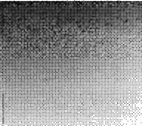 Halftone gradient image transitioning from dense to sparse dots.