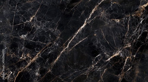 black marble background. black Portoro marbl wallpaper and counter tops. black marble floor and wall tile. black travertino marble texture. natural granite stone , ai