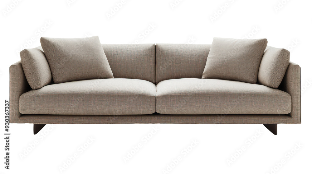 Contemporary Sofa with Clean Lines and Matching Cushions isolated on white background, PNG file, graphic resources Contemporary Sofa with Clean Lines and Matching Cushions isolated on white background, PNG file, graphic resources