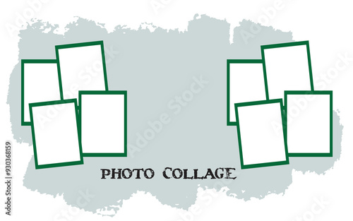 9 photo collage template. vector illustration, new collections