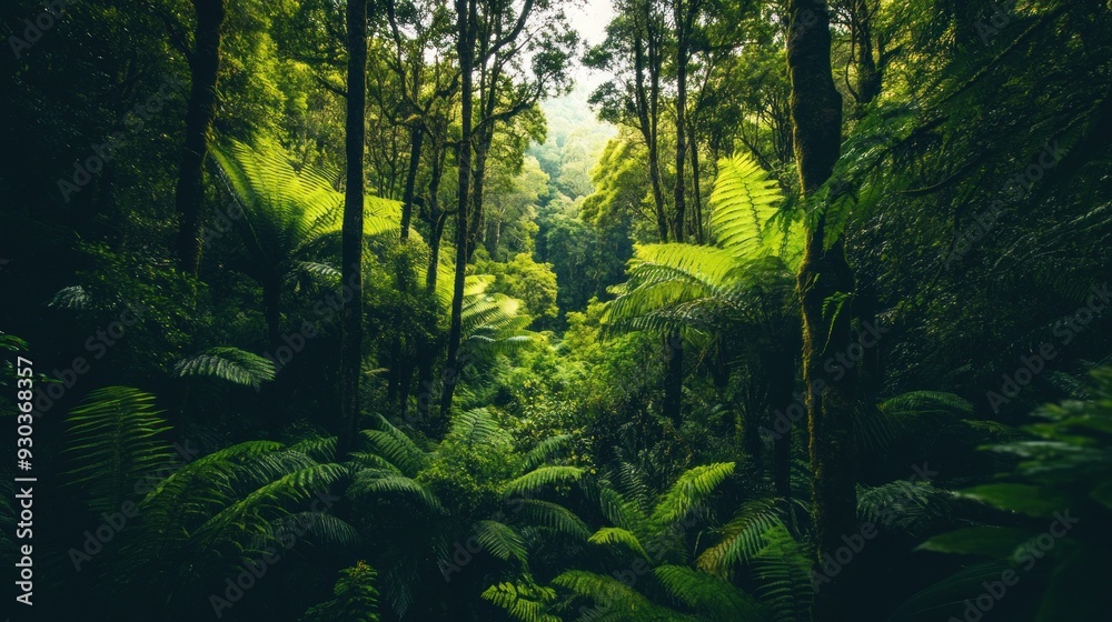 Lush Green Canopy of a Dense Rainforest Lush Green Canopy of a Dense Rainforest