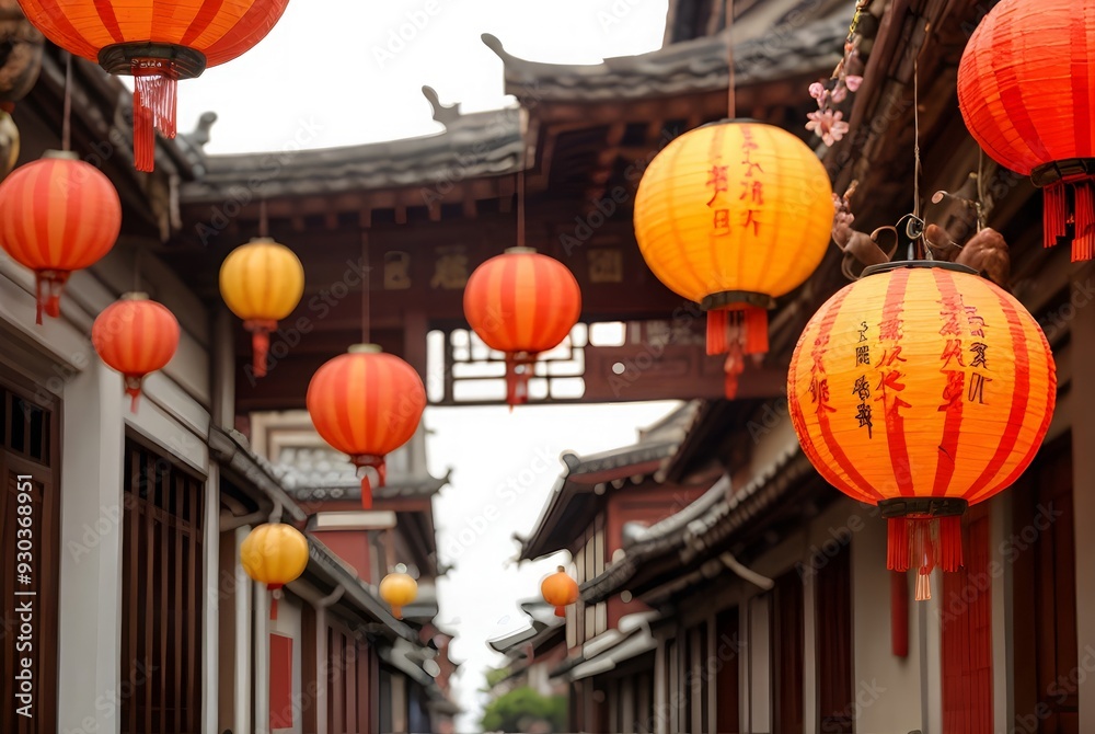 中国の提灯と台湾の景色 中国の提灯と台湾の景色